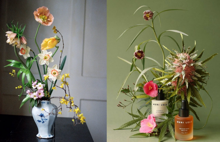 Composizione floreale minimale e sostenibile