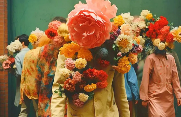 Visione digitale ispirata all'Hanakotoba