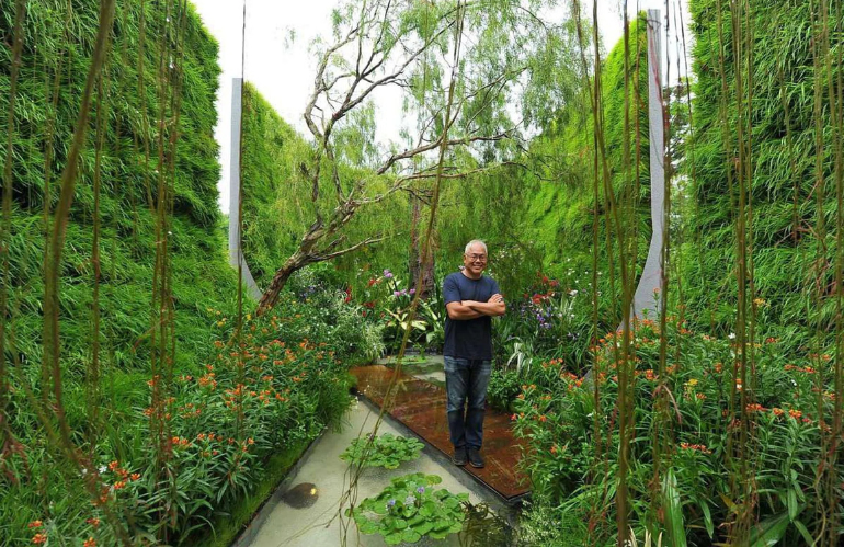 Disegno paesaggistico in fase creativa