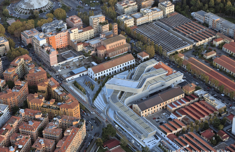 Zaha Hadid - Vista aerea del complesso MAXXI