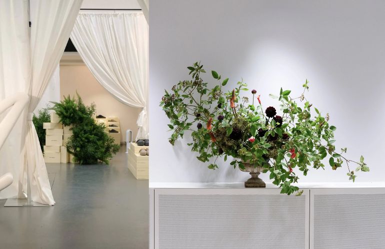 Progetto floreale scenografico per brand di moda