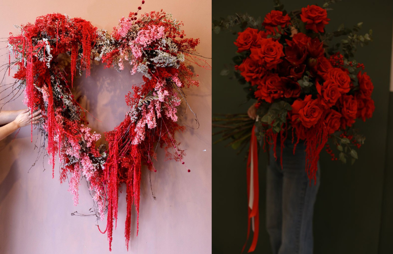 Allestimento floreale artistico per San Valentino 2026