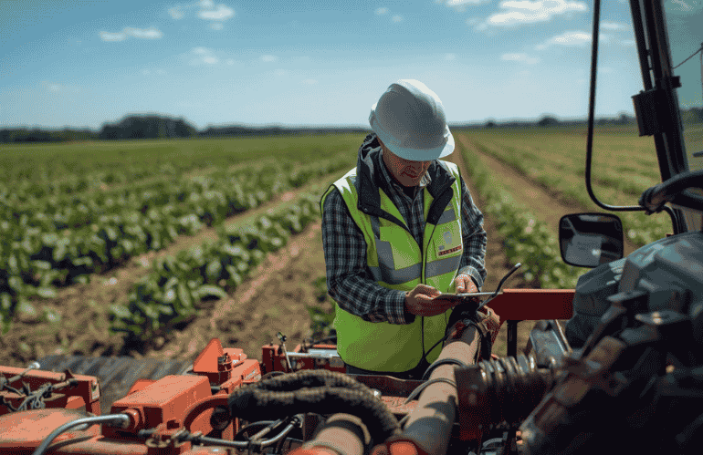 trattore con dispositivo dpi 
